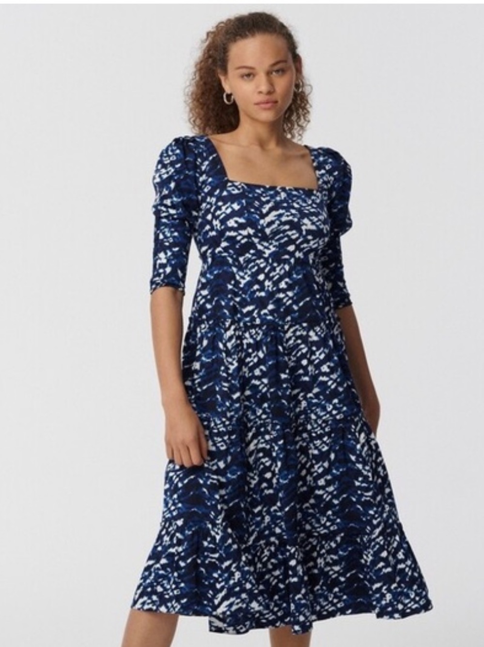 DVF Nora Printed Stretch-Cotton Midi Dress - Size 4